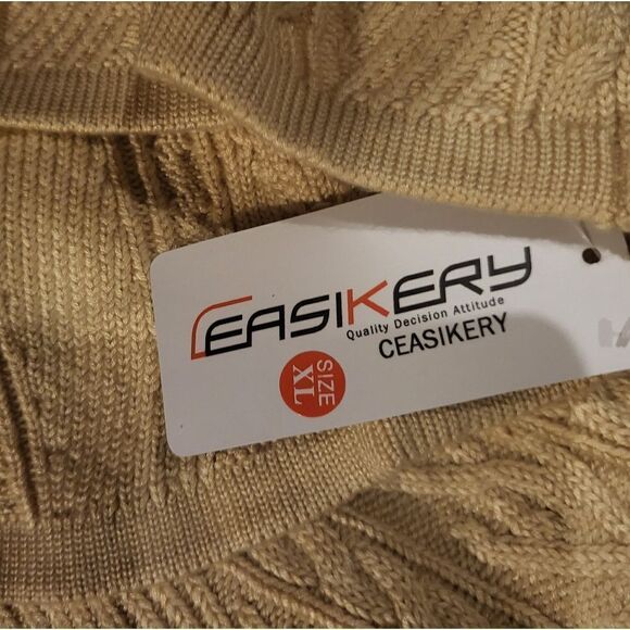 NWT CEASIKERY Cowl Neck Long Slim Fitted Cable Knit Sweater - Picture 6 of 6